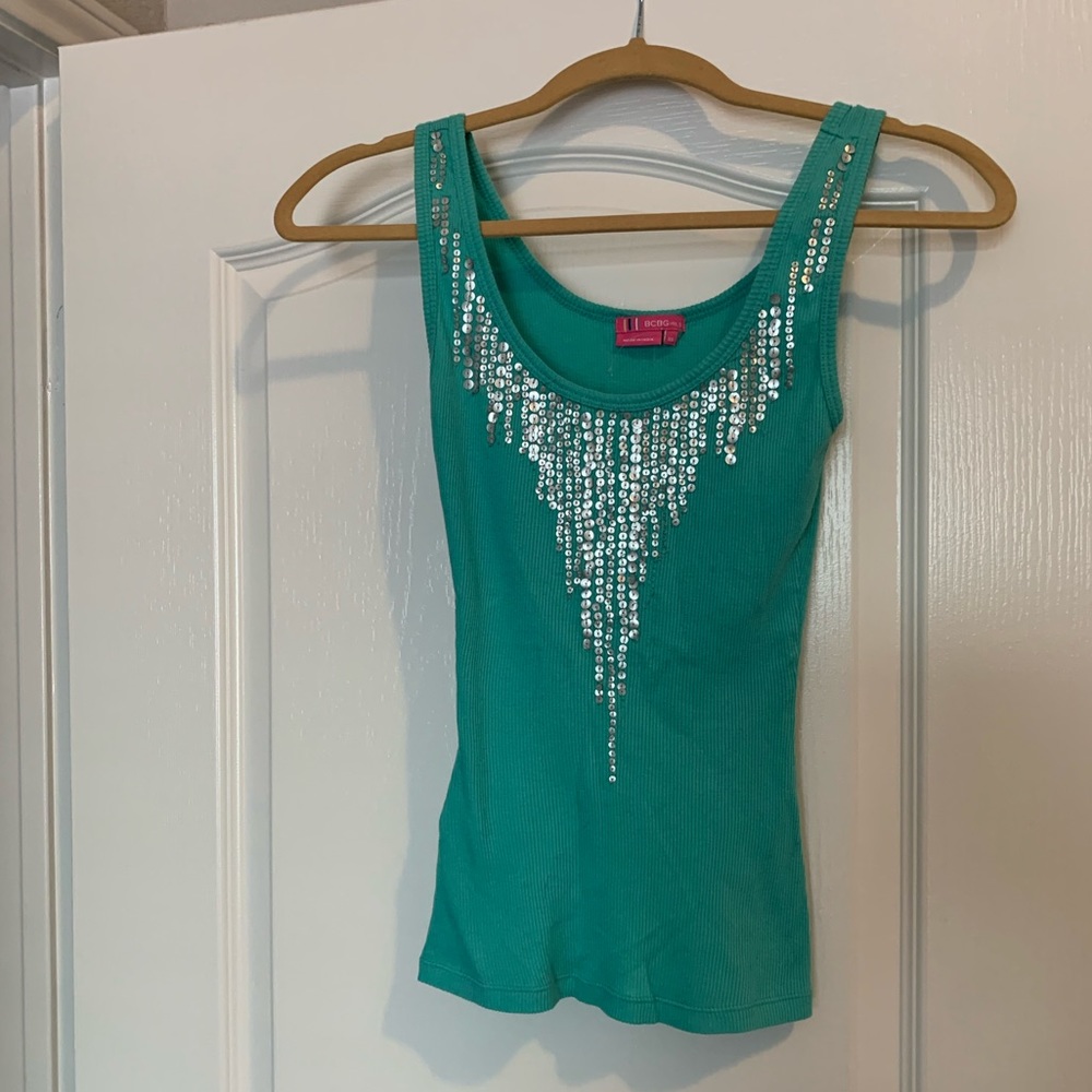 BCBG Tank Tank with Glam Sequins